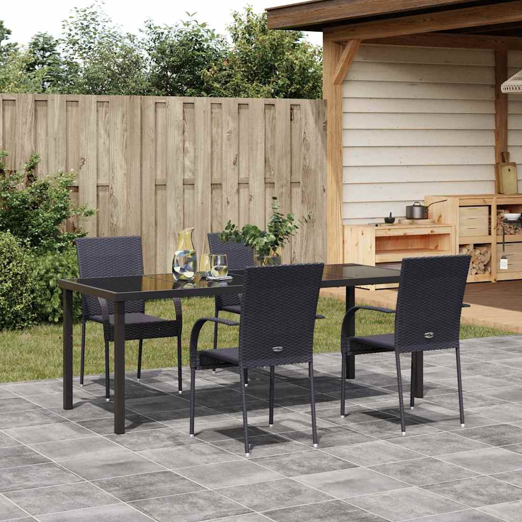 Ensemble de salle à manger pour jardin 5 pcs Noir - XIOS