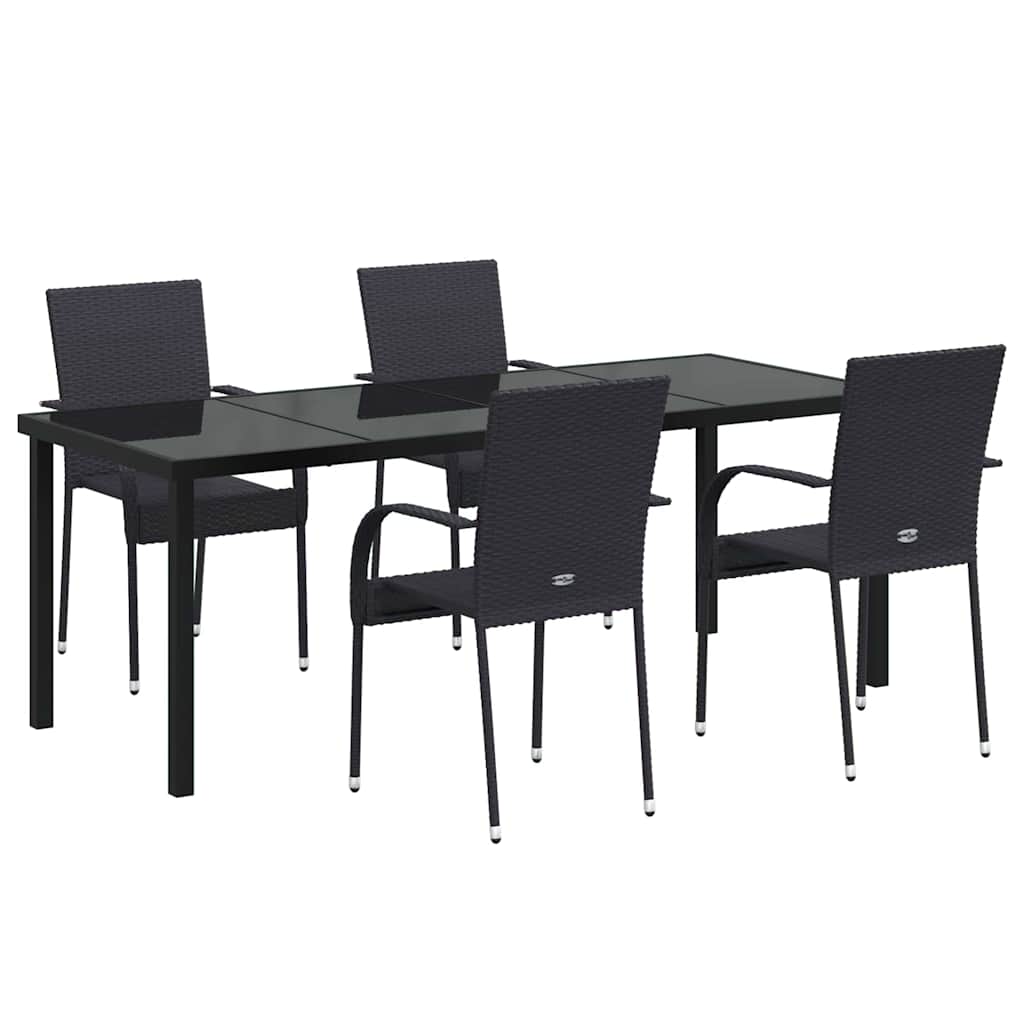 Ensemble de salle à manger pour jardin 5 pcs Noir - XIOS