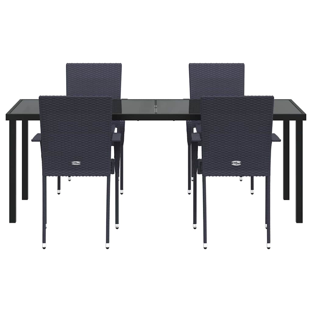 Ensemble de salle à manger pour jardin 5 pcs Noir - XIOS