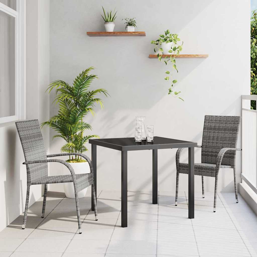 Ensemble de salle à manger pour jardin 3 pcs Gris - XIOS