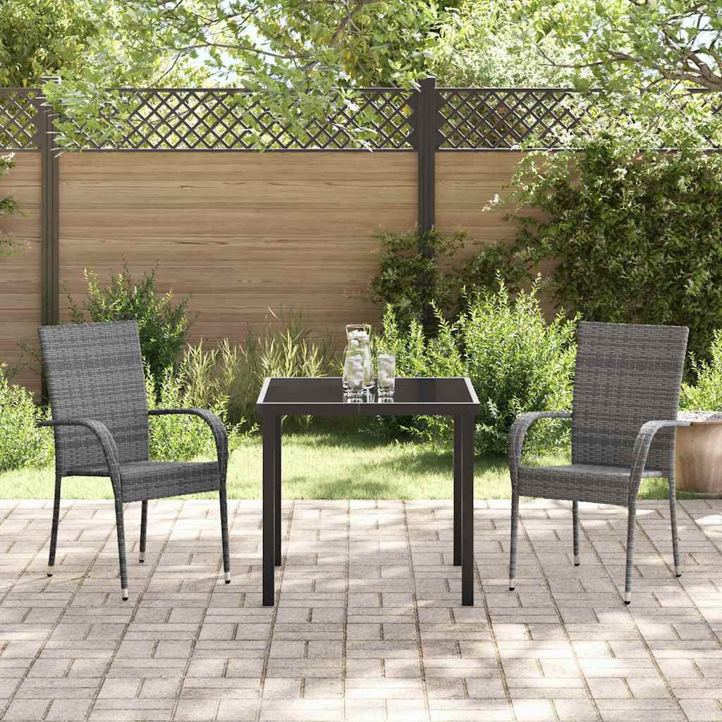 Ensemble de salle à manger pour jardin 3 pcs Gris - XIOS