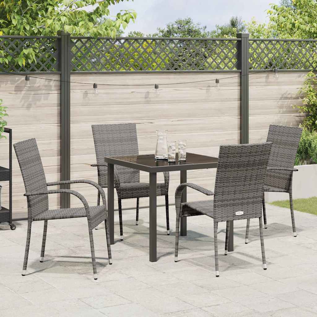 Ensemble de salle à manger pour jardin 5 pcs Gris - XIOS