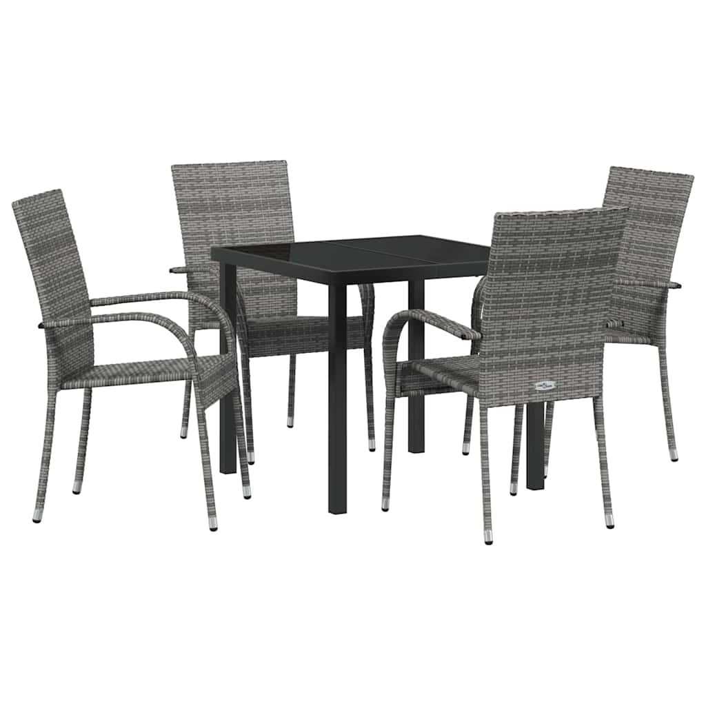 Ensemble de salle à manger pour jardin 5 pcs Gris - XIOS