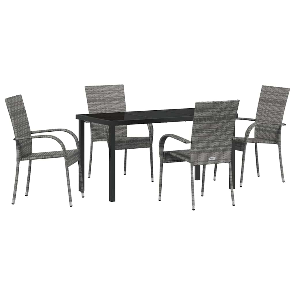 Ensemble de salle à manger pour jardin 5 pcs Gris - XIOS