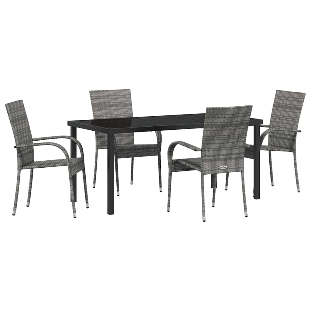 Ensemble de salle à manger pour jardin 5 pcs Gris - XIOS
