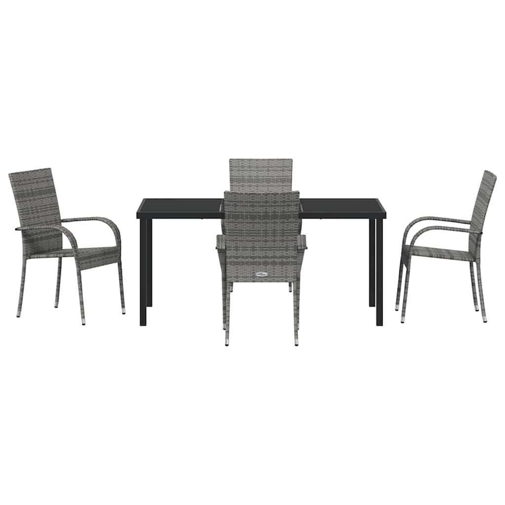 Ensemble de salle à manger pour jardin 5 pcs Gris - XIOS