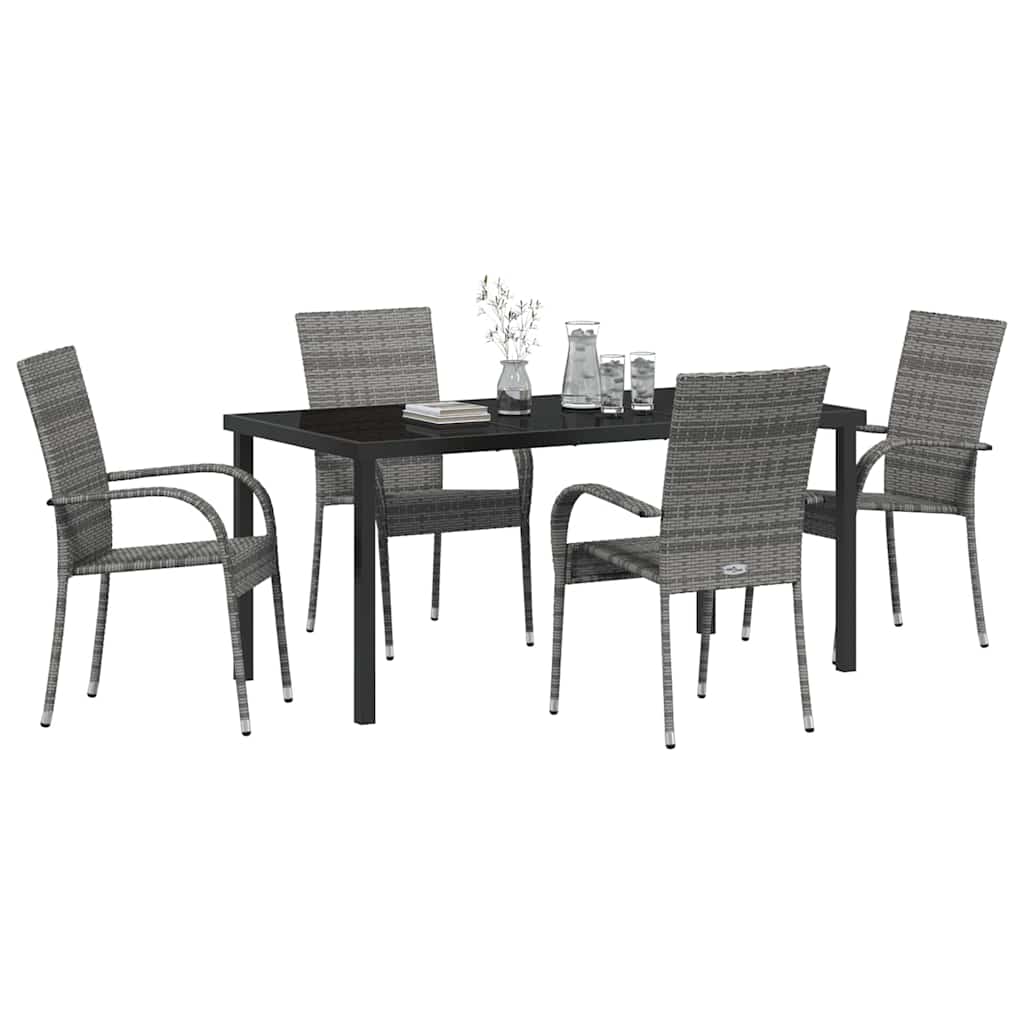 Ensemble de salle à manger pour jardin 5 pcs Gris - XIOS