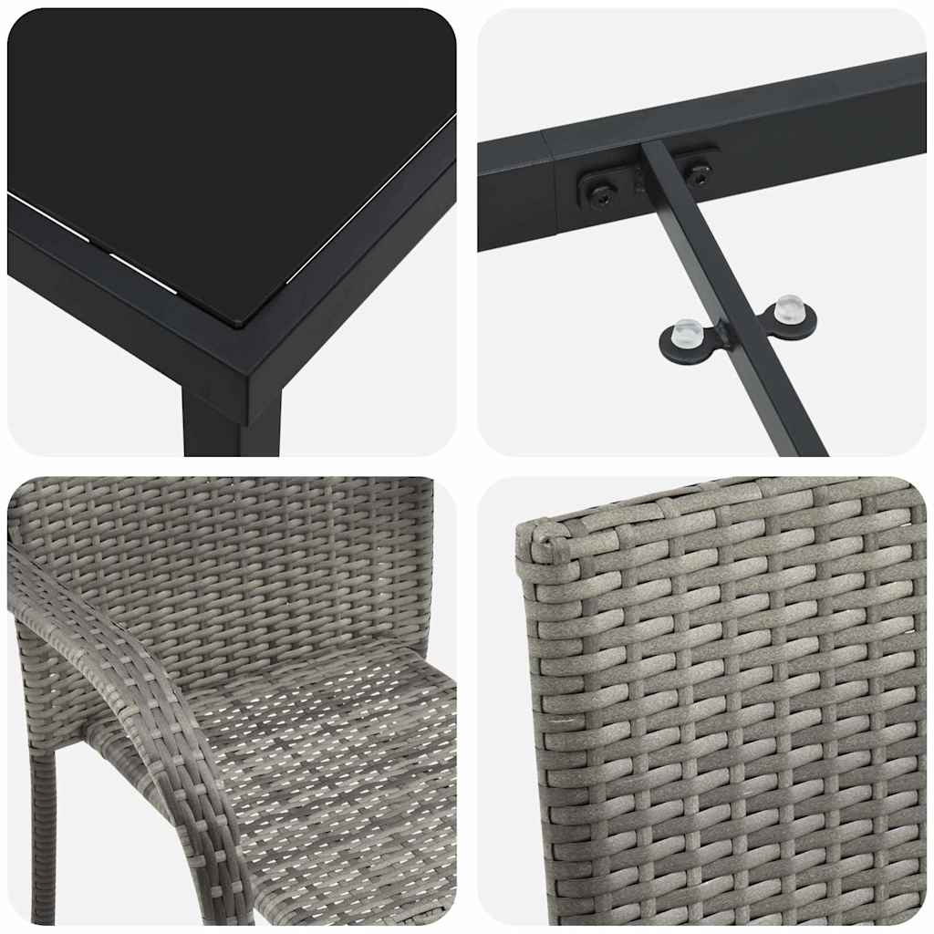 Ensemble de salle à manger pour jardin 5 pcs Gris - XIOS