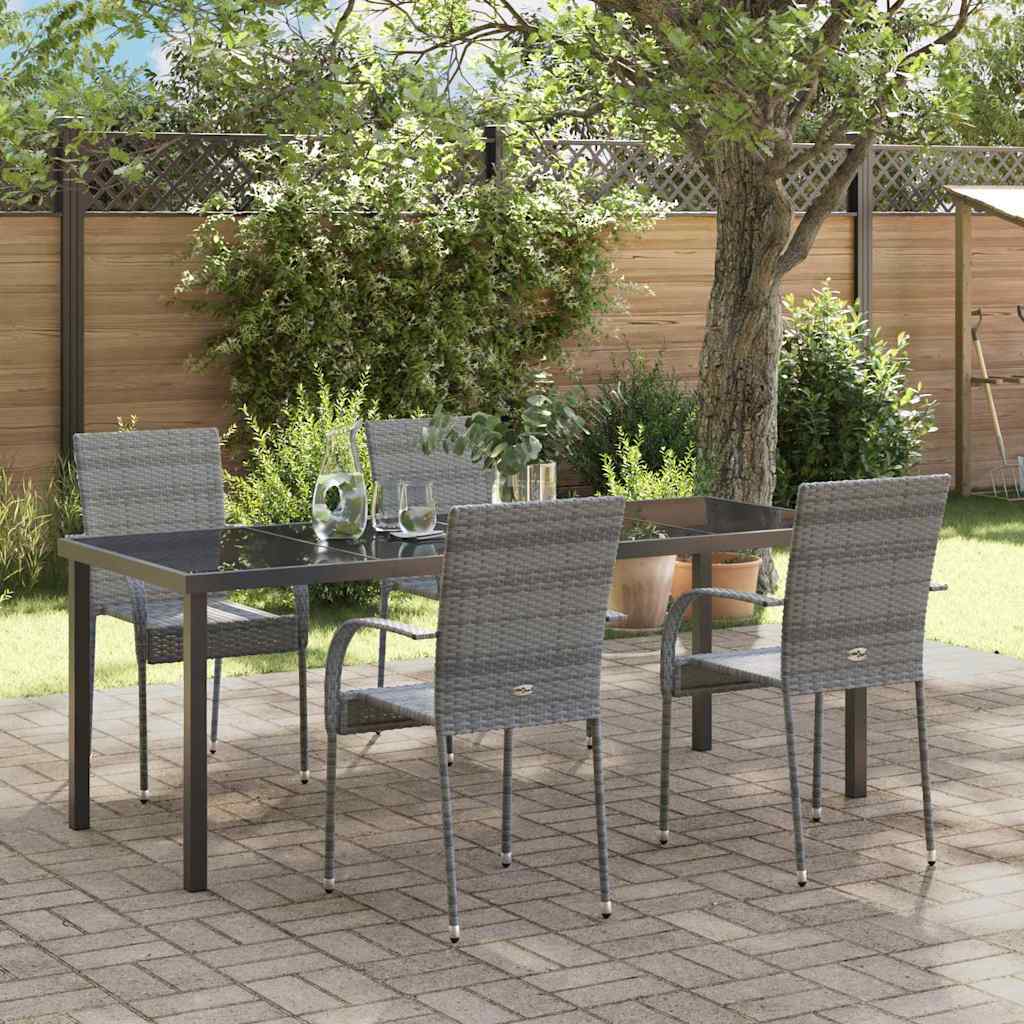Ensemble de salle à manger pour jardin 5 pcs Gris - XIOS