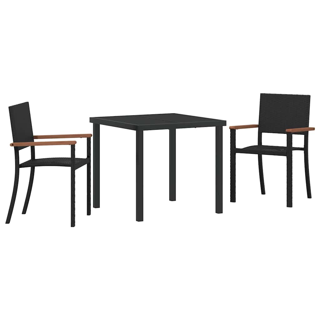 Ensemble de salle à manger pour jardin 3 pcs Noir - XIOS