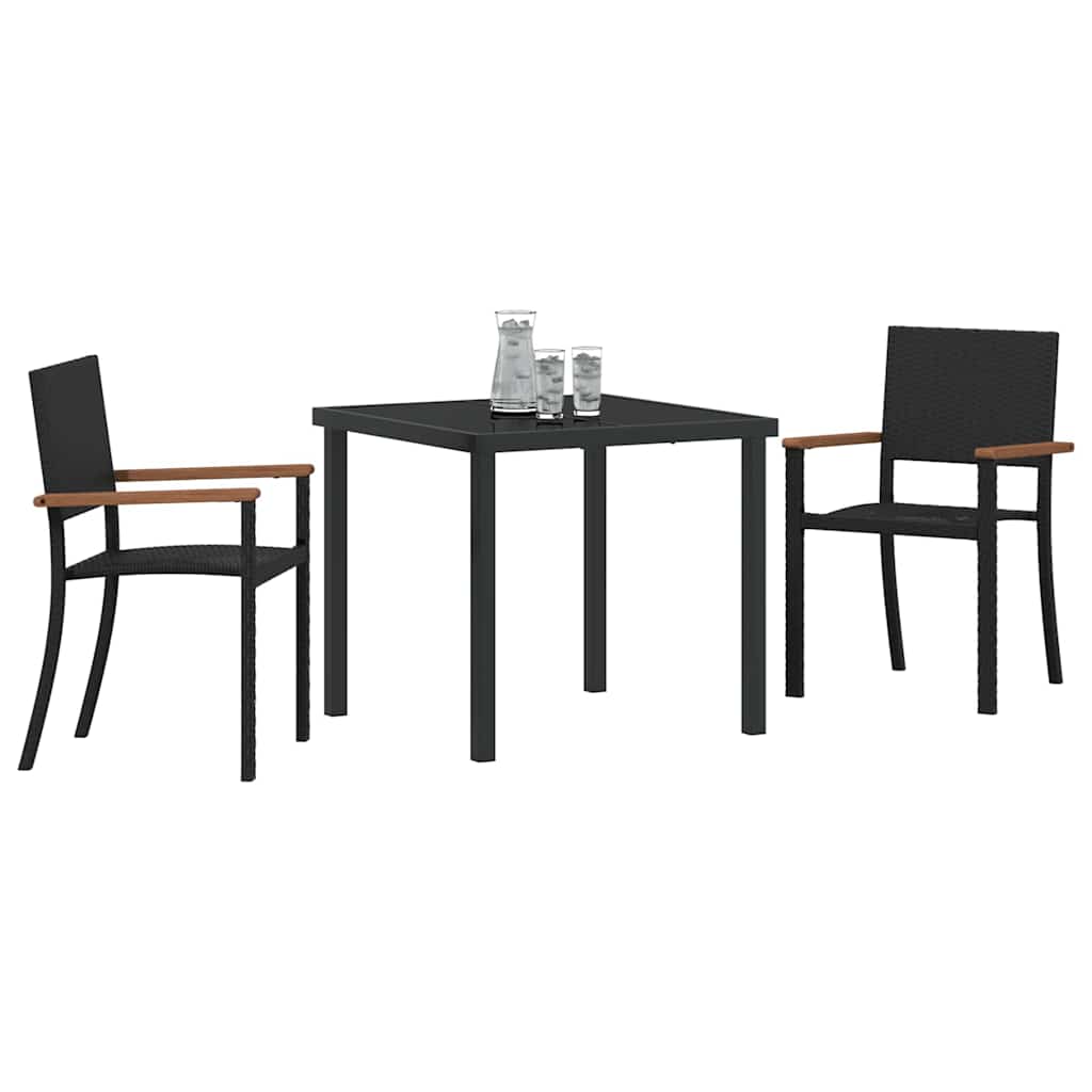 Ensemble de salle à manger pour jardin 3 pcs Noir - XIOS
