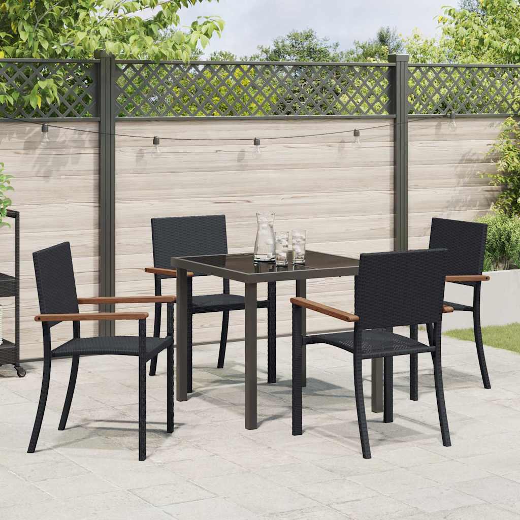 Ensemble de salle à manger pour jardin 5 pcs Noir - XIOS