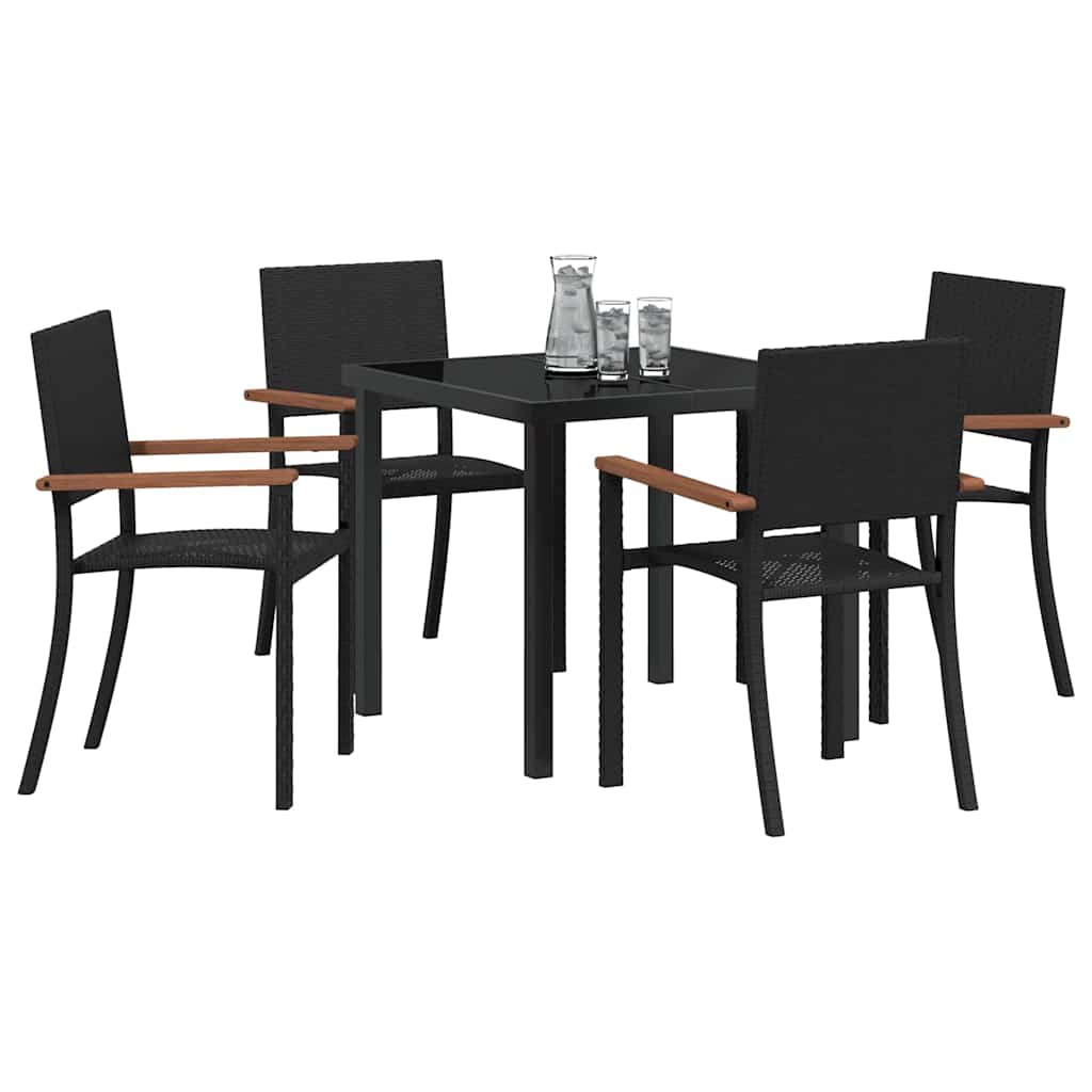Ensemble de salle à manger pour jardin 5 pcs Noir - XIOS