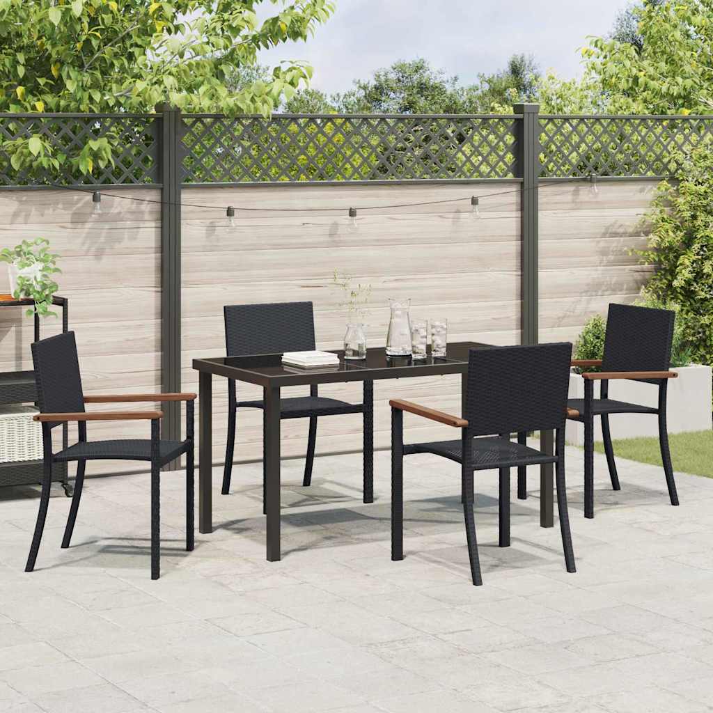 Ensemble de salle à manger pour jardin 5 pcs Noir - XIOS