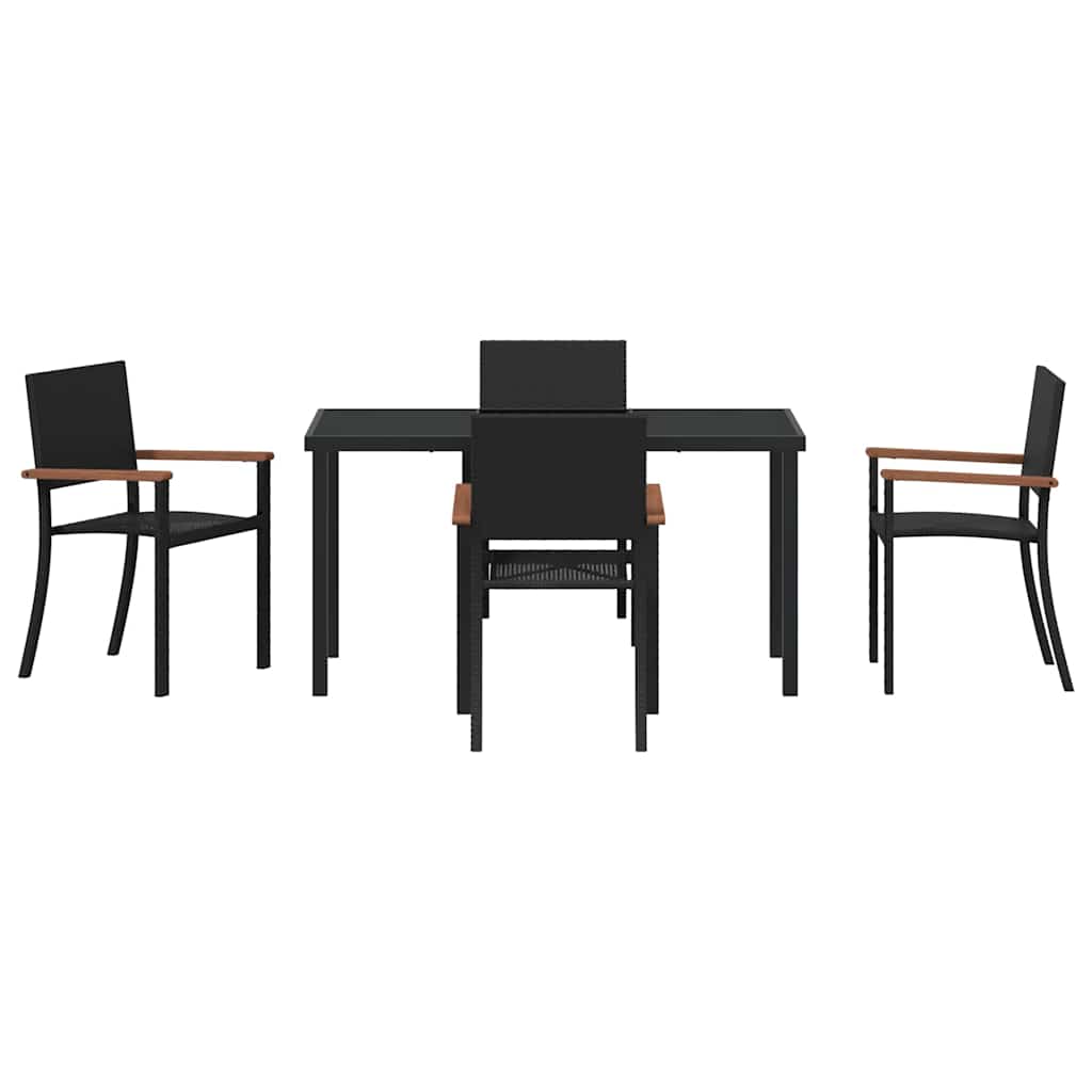Ensemble de salle à manger pour jardin 5 pcs Noir - XIOS