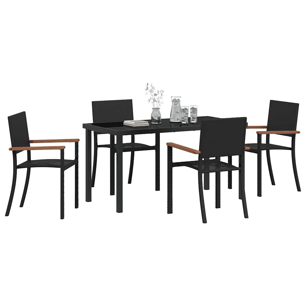 Ensemble de salle à manger pour jardin 5 pcs Noir - XIOS