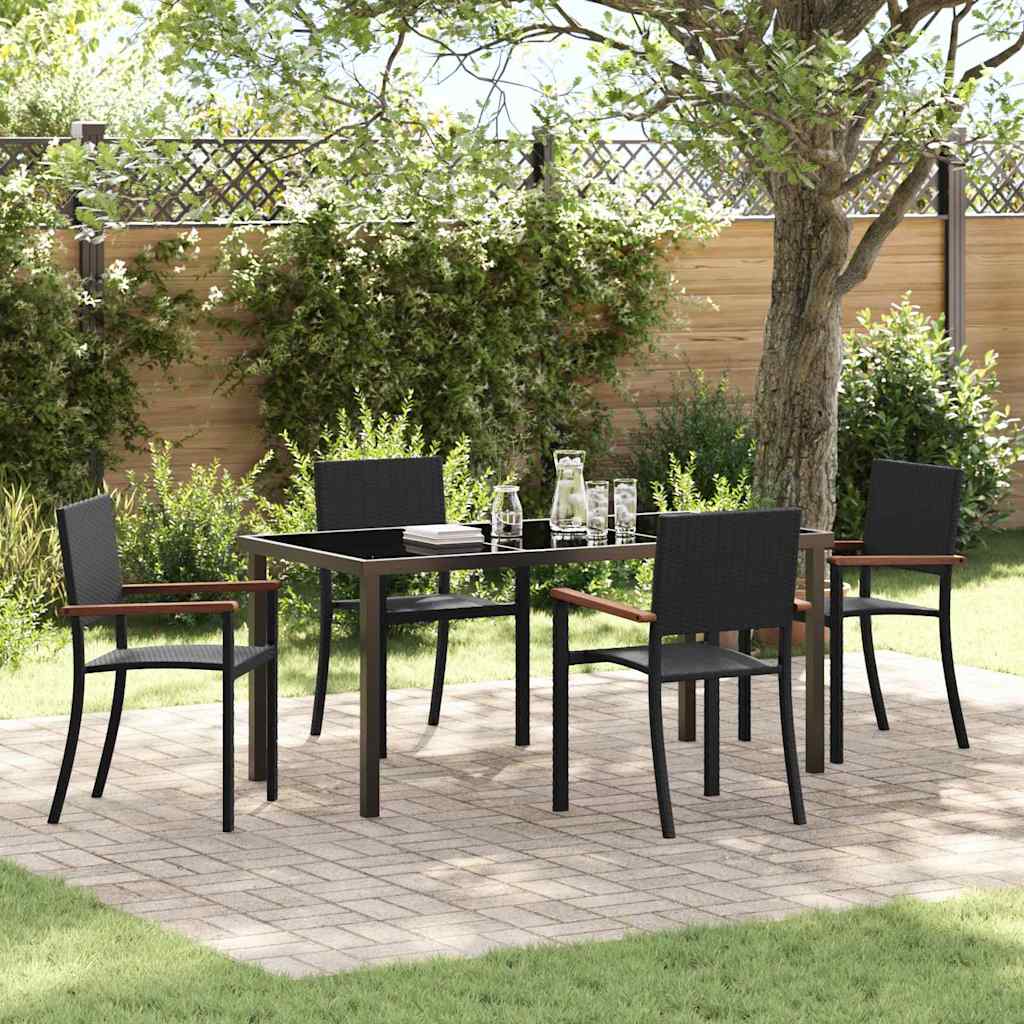 Ensemble de salle à manger pour jardin 5 pcs Noir - XIOS