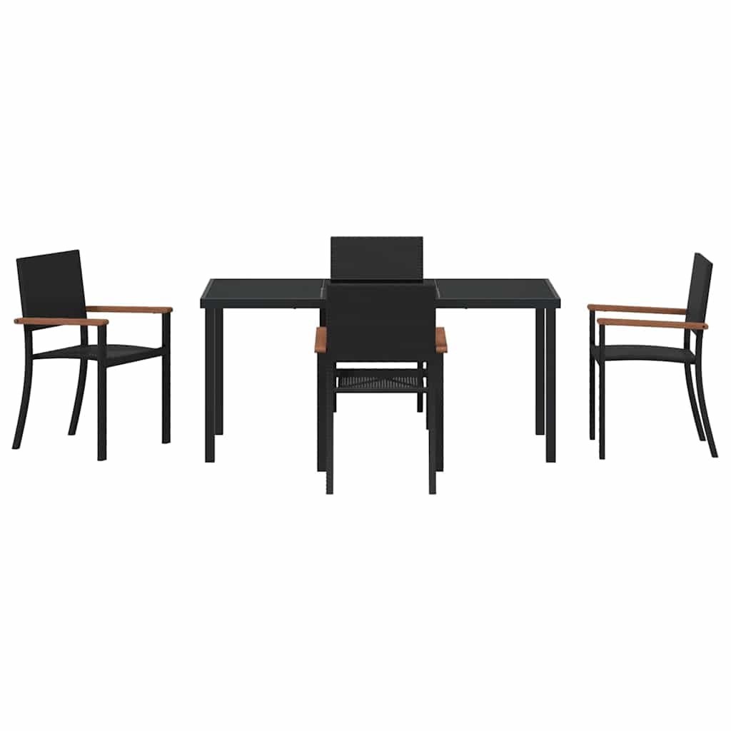 Ensemble de salle à manger pour jardin 5 pcs Noir - XIOS