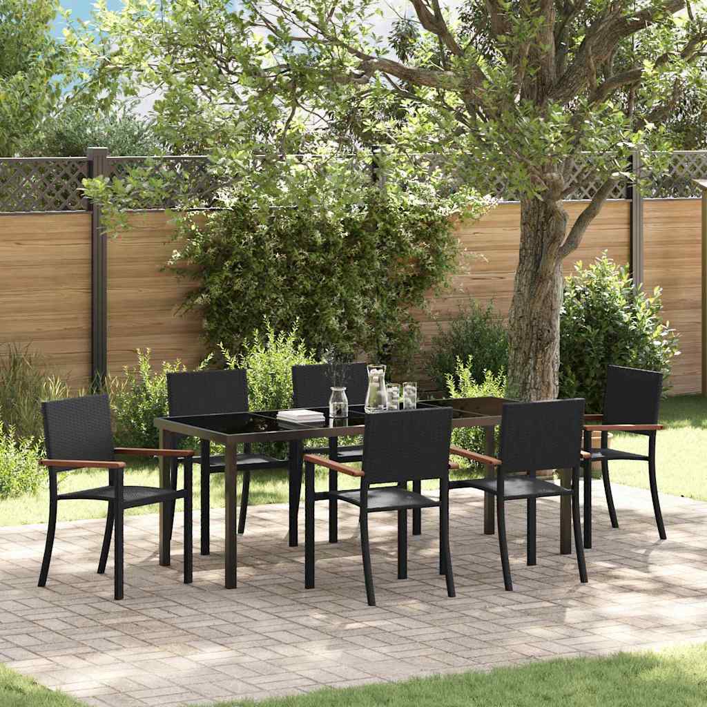 Ensemble de salle à manger pour jardin 7 pcs Noir - XIOS