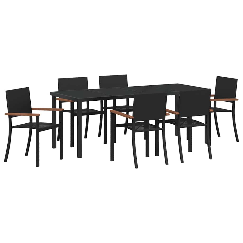 Ensemble de salle à manger pour jardin 7 pcs Noir - XIOS