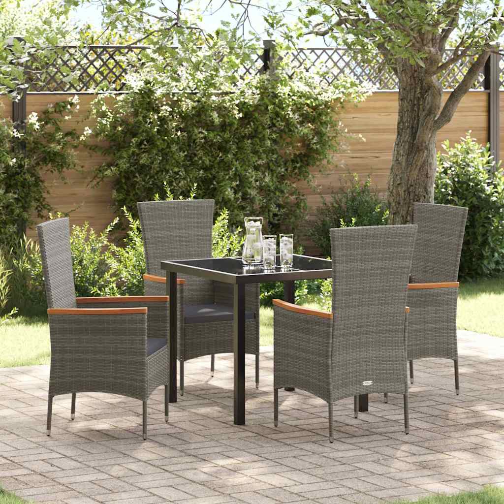 Ensemble de salle à manger pour jardin avec coussin 5 pcs Gris - XIOS