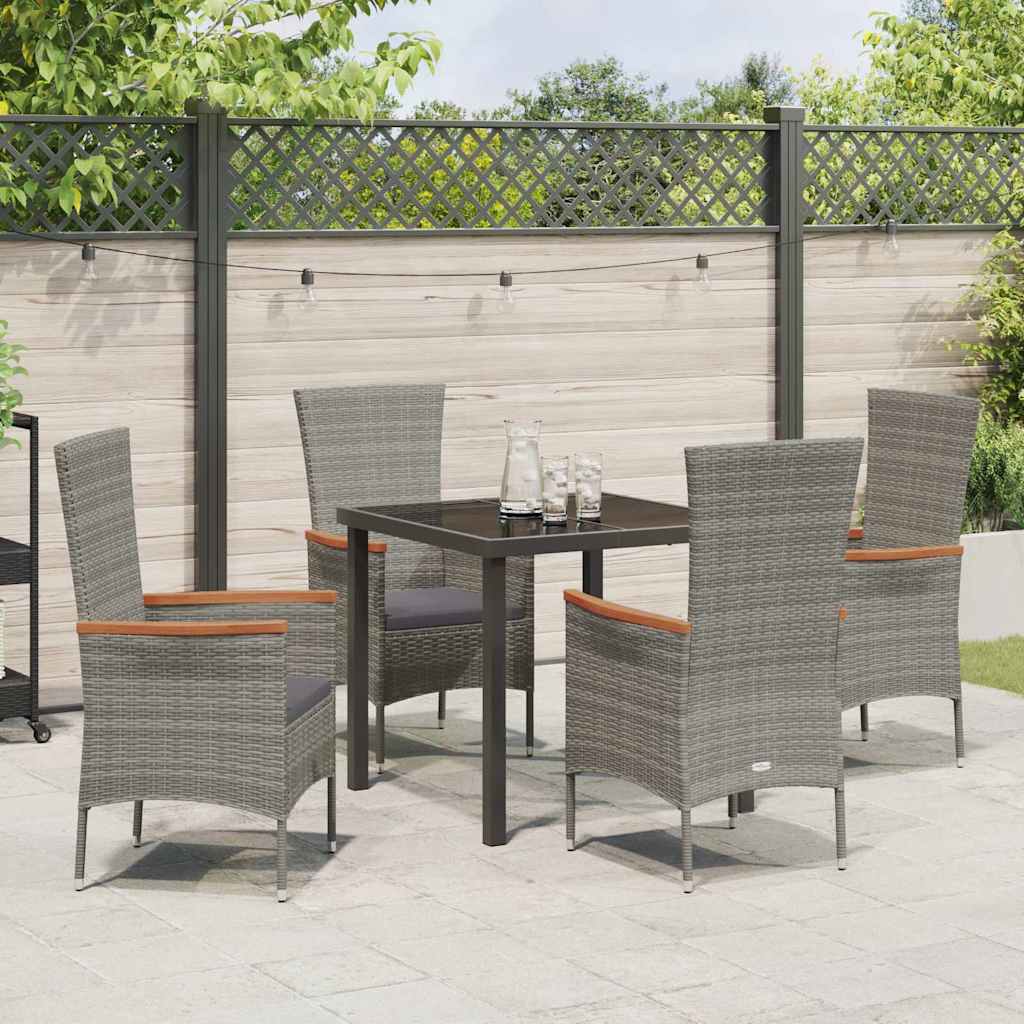 Ensemble de salle à manger pour jardin avec coussin 5 pcs Gris - XIOS