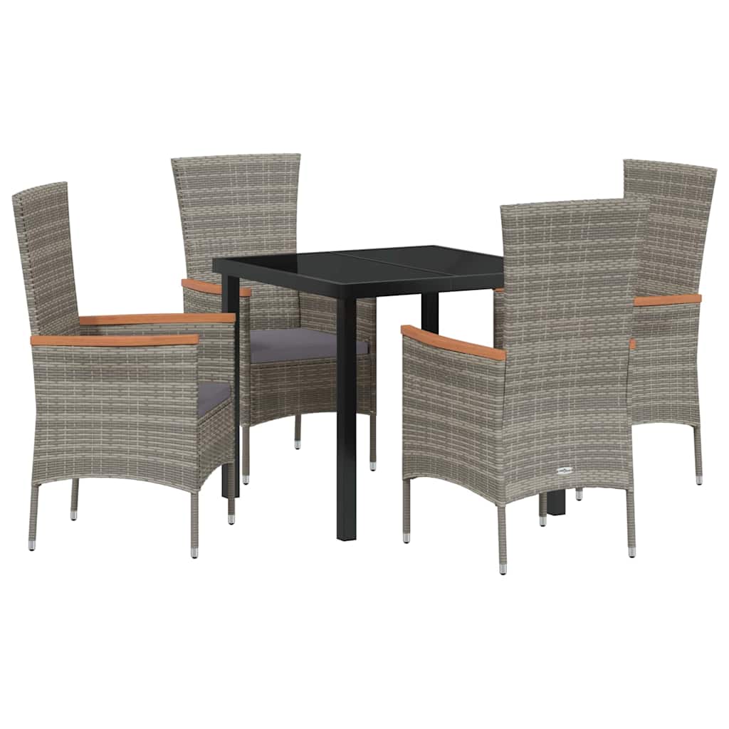 Ensemble de salle à manger pour jardin avec coussin 5 pcs Gris - XIOS