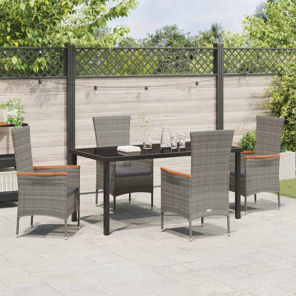 Ensemble de salle à manger pour jardin avec coussin 5 pcs Gris - XIOS