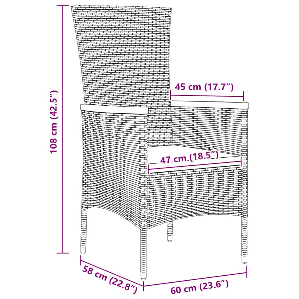 Ensemble de salle à manger pour jardin avec coussin 5 pcs Gris - XIOS
