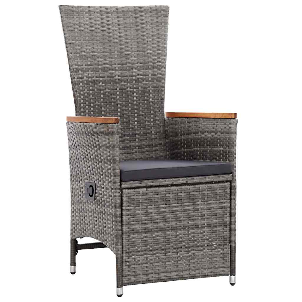 Ensemble de salle à manger pour jardin 5 pcs Gris polyrotin - XIOS