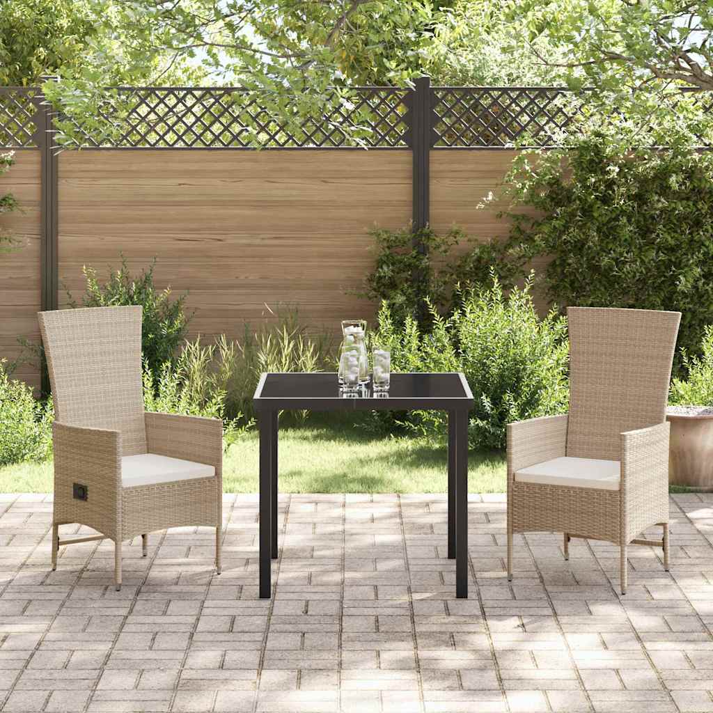 Ensemble de salle à manger pour jardin 3 pcs Beige polyrotin - XIOS