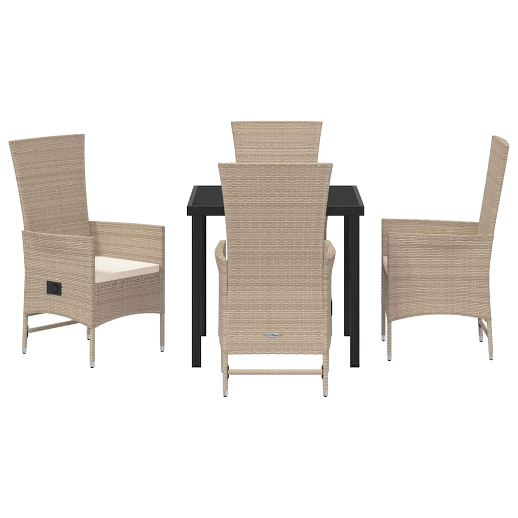 Ensemble de salle à manger pour jardin 5 pcs Beige polyrotin - XIOS