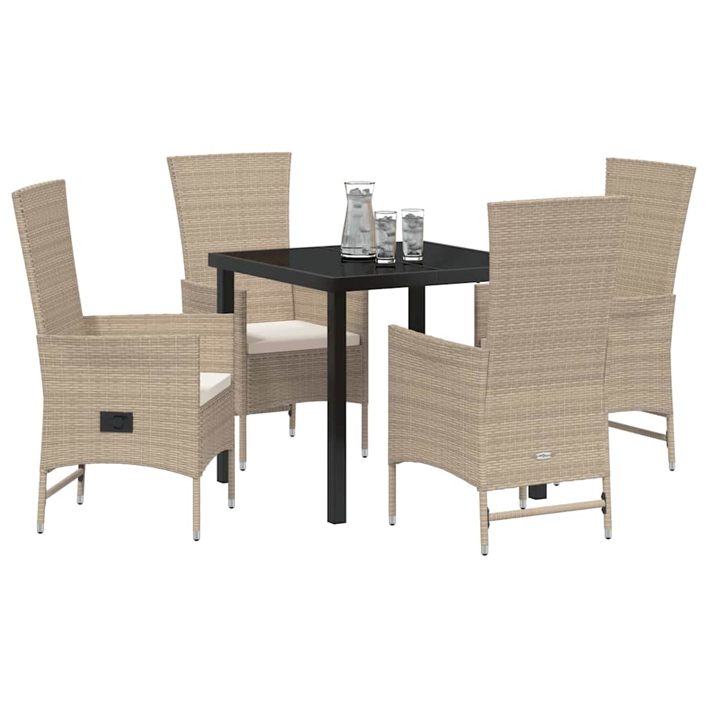 Ensemble de salle à manger pour jardin 5 pcs Beige polyrotin - XIOS