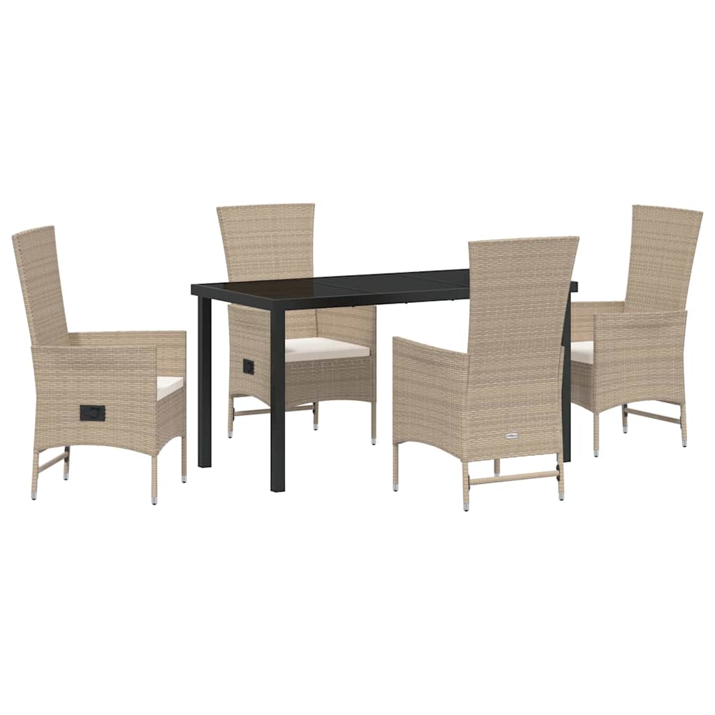 Ensemble de salle à manger pour jardin 5 pcs Beige polyrotin - XIOS
