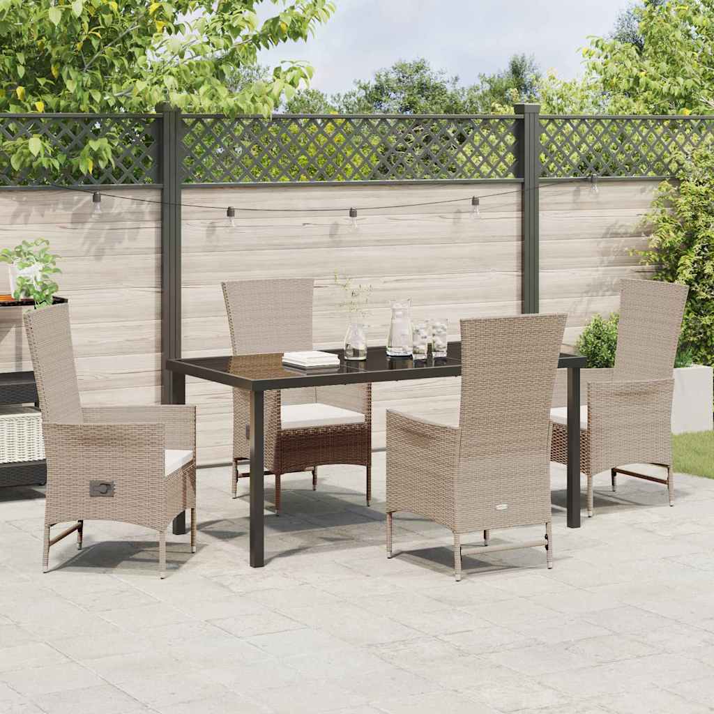 Ensemble de salle à manger pour jardin 5 pcs Beige polyrotin - XIOS