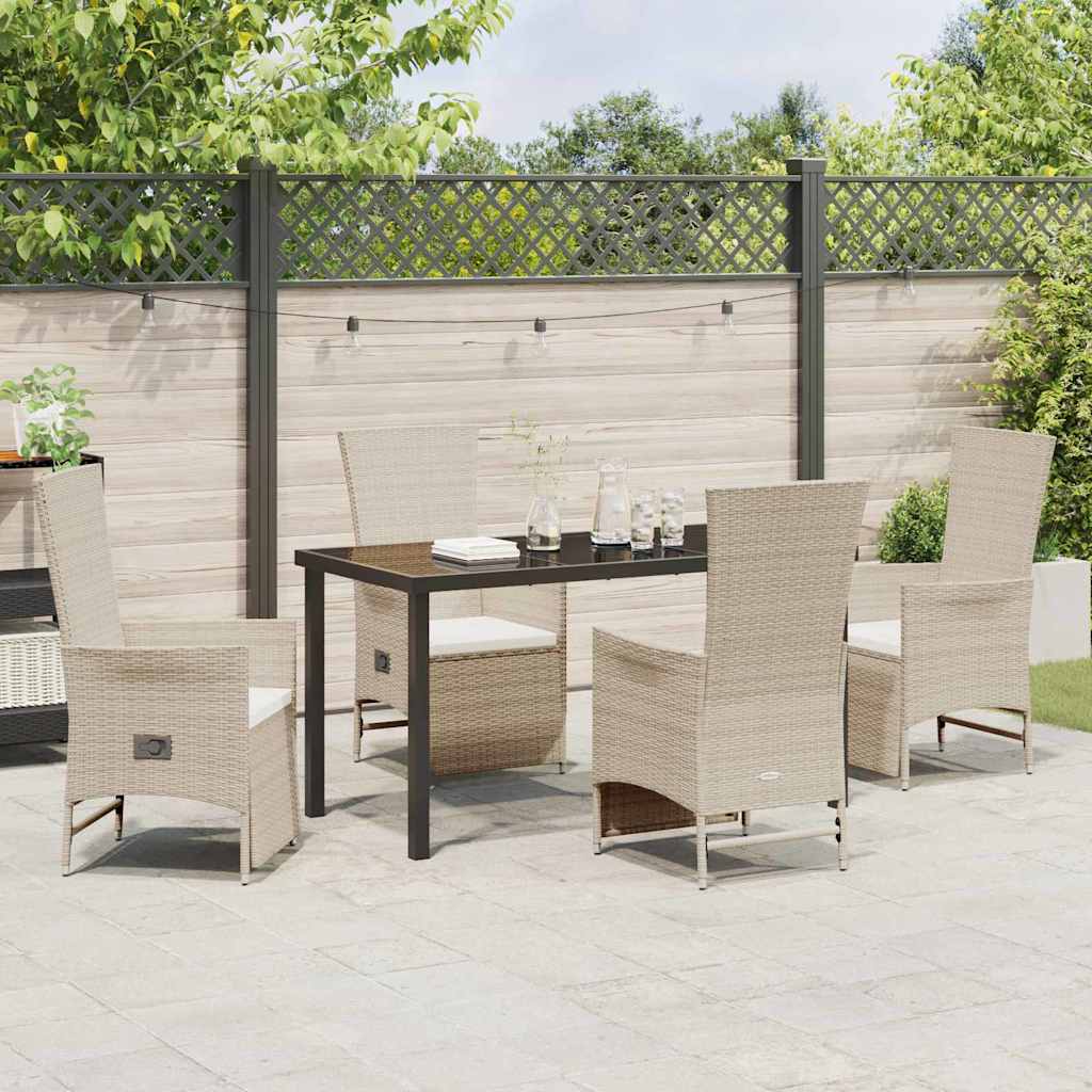 Ensemble de salle à manger pour jardin 5 pcs Beige polyrotin - XIOS