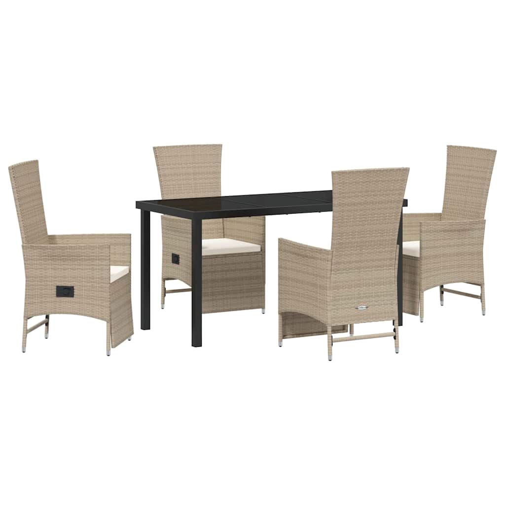 Ensemble de salle à manger pour jardin 5 pcs Beige polyrotin - XIOS