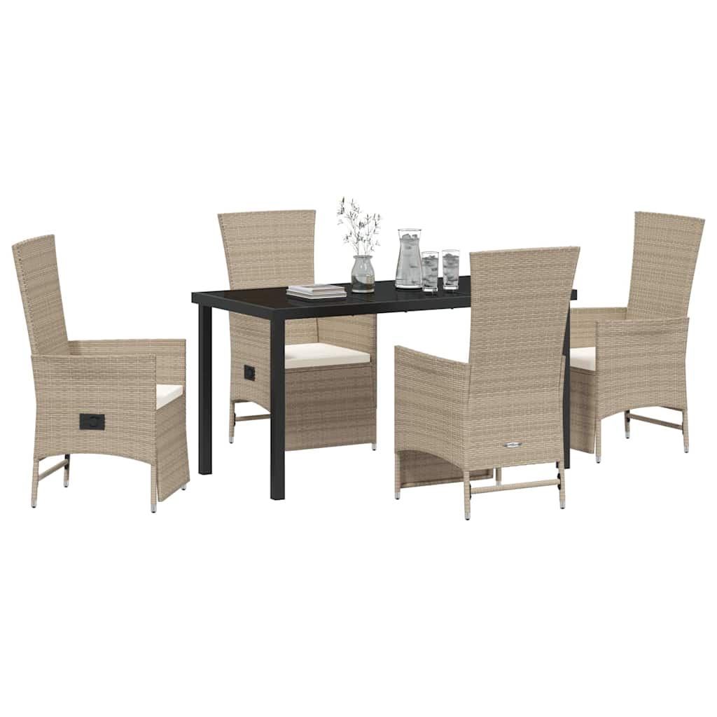 Ensemble de salle à manger pour jardin 5 pcs Beige polyrotin - XIOS
