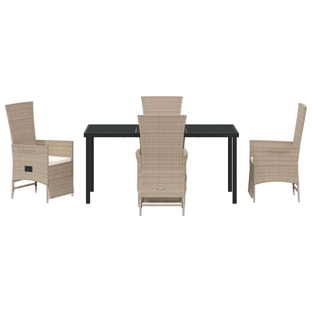Ensemble de salle à manger pour jardin 5 pcs Beige polyrotin - XIOS