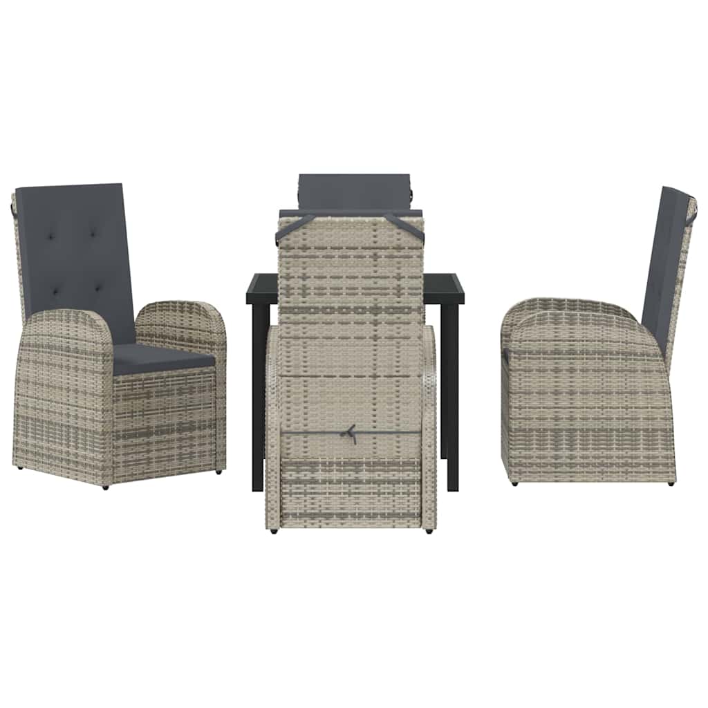 Ensemble de salle à manger pour jardin 5 pcs Gris polyrotin - XIOS