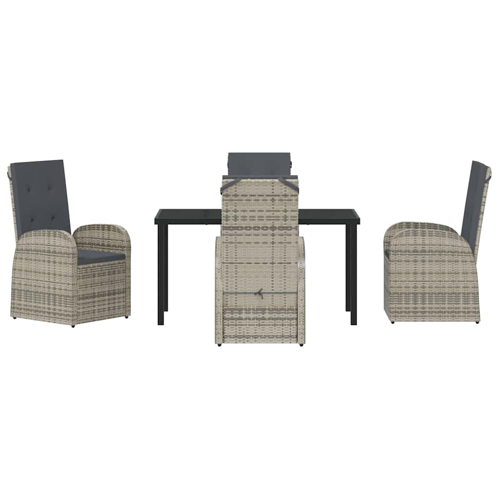 Ensemble de salle à manger pour jardin 5 pcs Gris polyrotin - XIOS