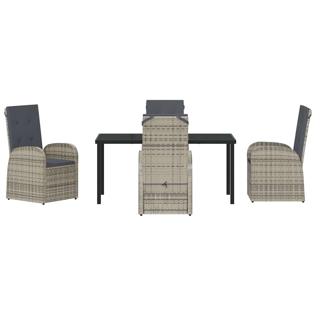 Ensemble de salle à manger pour jardin 5 pcs Gris polyrotin - XIOS