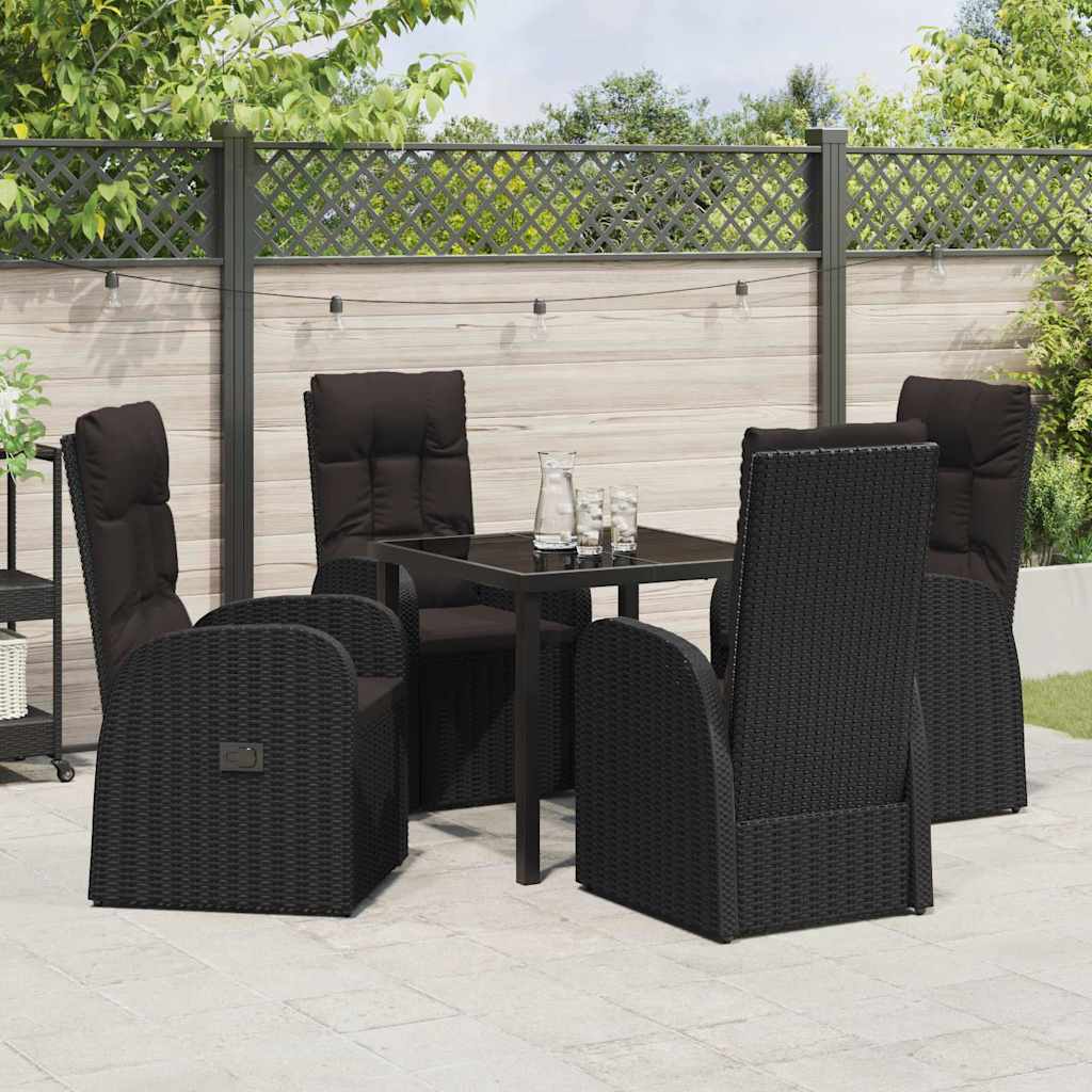 Ensemble de salle à manger pour jardin 5 pcs Noir polyrotin - XIOS
