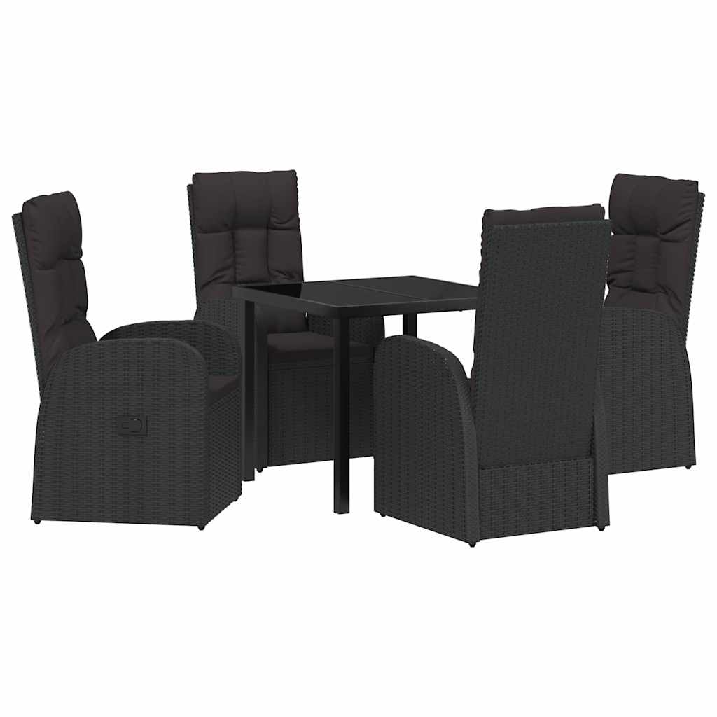 Ensemble de salle à manger pour jardin 5 pcs Noir polyrotin - XIOS