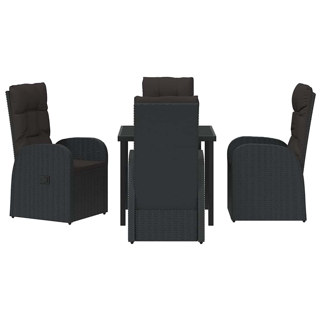Ensemble de salle à manger pour jardin 5 pcs Noir polyrotin - XIOS