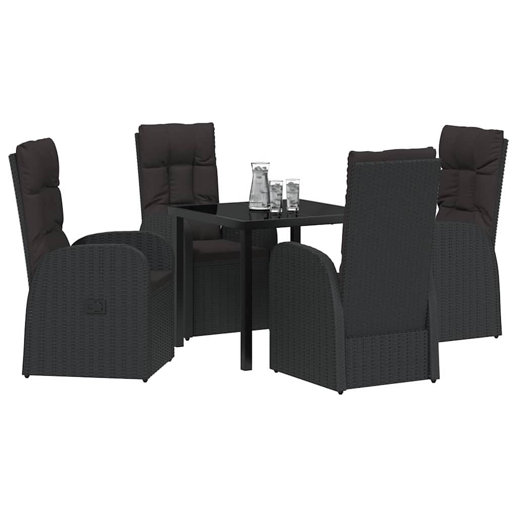 Ensemble de salle à manger pour jardin 5 pcs Noir polyrotin - XIOS