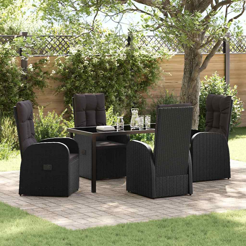Ensemble de salle à manger pour jardin 5 pcs Noir polyrotin - XIOS