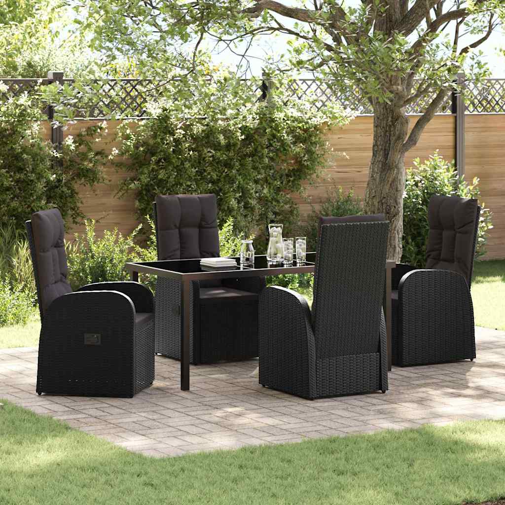 Ensemble de salle à manger pour jardin 5 pcs Noir polyrotin - XIOS