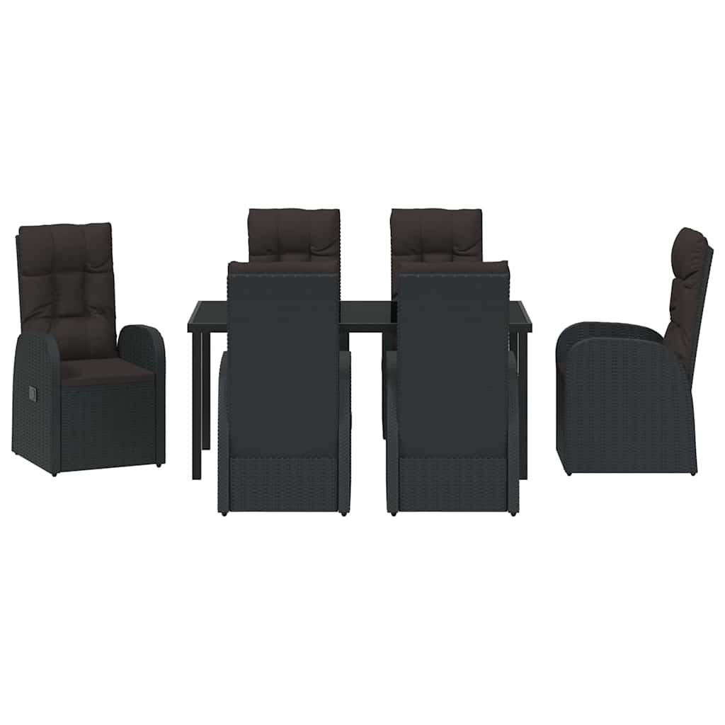 Ensemble de salle à manger pour jardin 7 pcs Noir polyrotin - XIOS