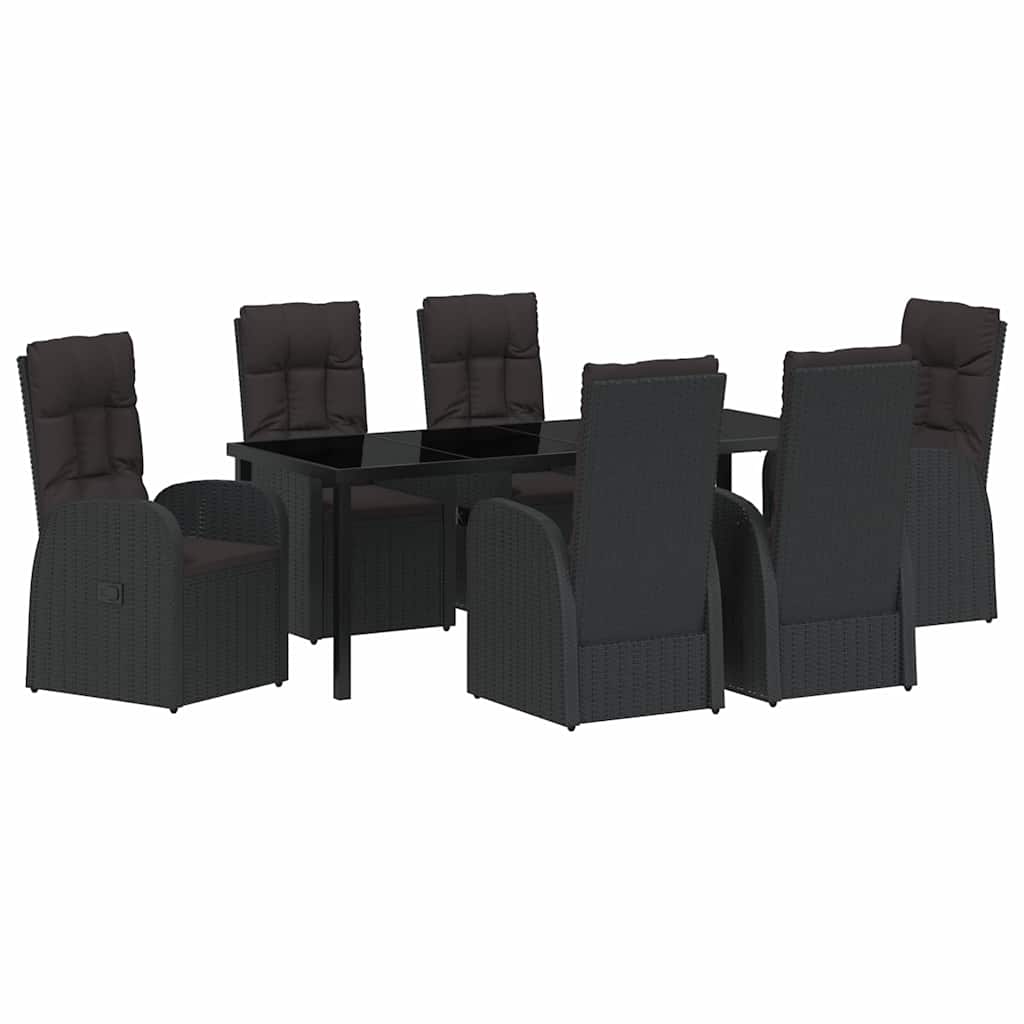 Ensemble de salle à manger pour jardin 7 pcs Noir polyrotin - XIOS